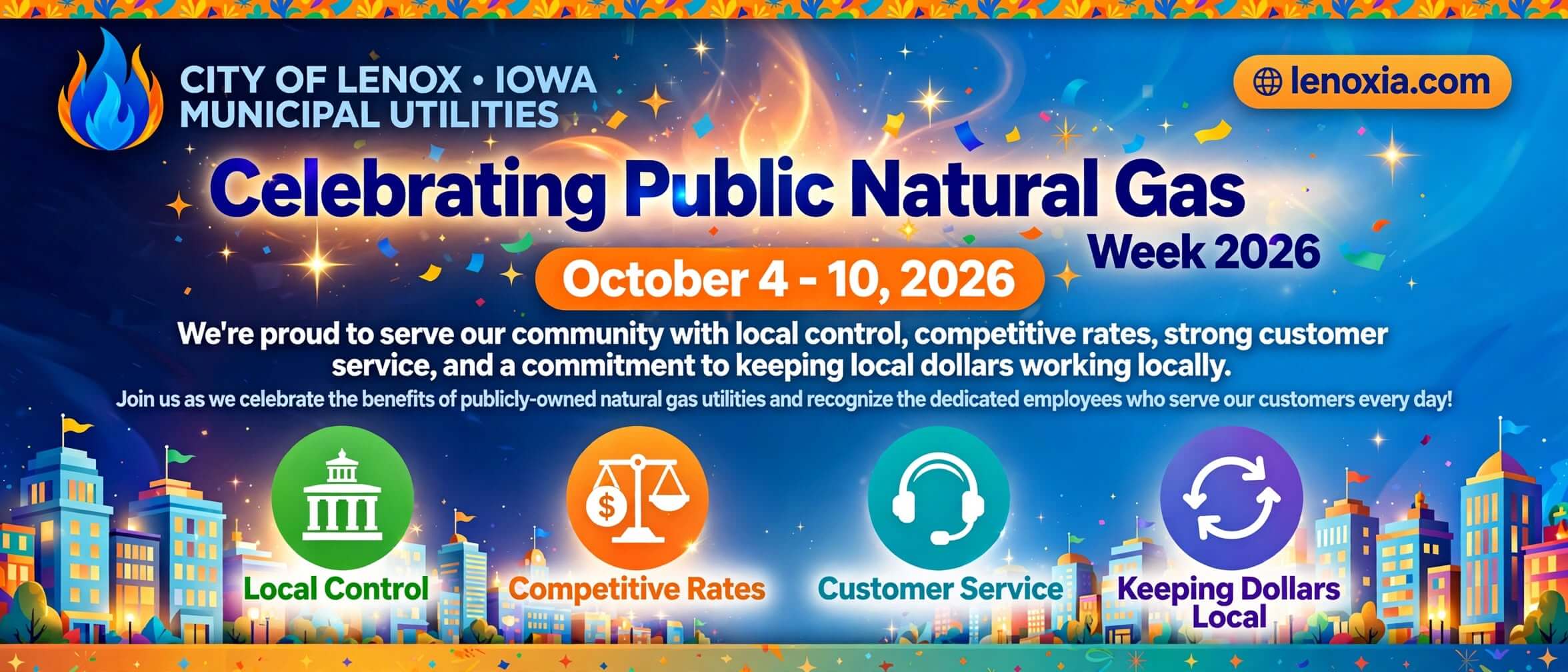 City of Lenox Municipal Utilities — Celebrating Public Natural Gas Week 2026